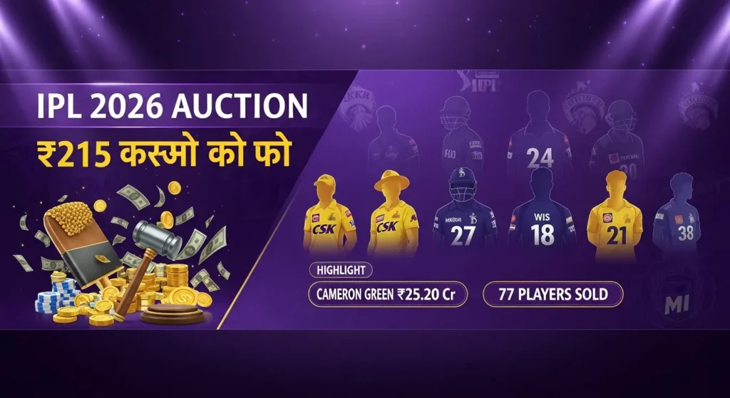 IPL 2026 mega auction highlights Cameron Green KKR CSK uncapped players spending breakdown